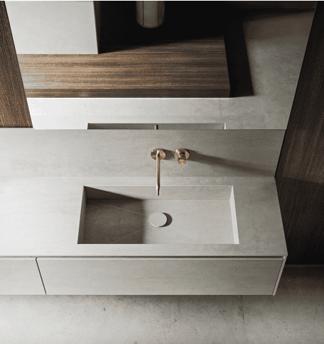 Pedini wellness space with tailored storage and serene design details.